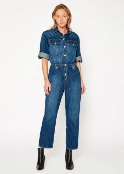 NOEND Denim Britt Elastic Waist Jumpsuit In Attleboro