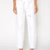 NOEND Denim Justine Fold Waist Loose Pants In White