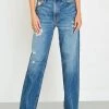 NOEND Denim River 5 Pocket High Rise Wide Straight In Helena