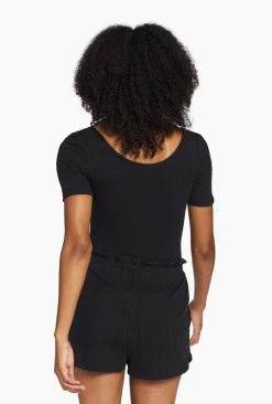 Vitamin A Thalia Shorts - Black Organic Rib