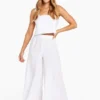 Vitamin A Tallows Wide Leg Pant - EcoLinen White