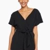 Vitamin A Logan Romper - Black Organic Rib