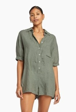 Vitamin A Playa Linen Short Romper