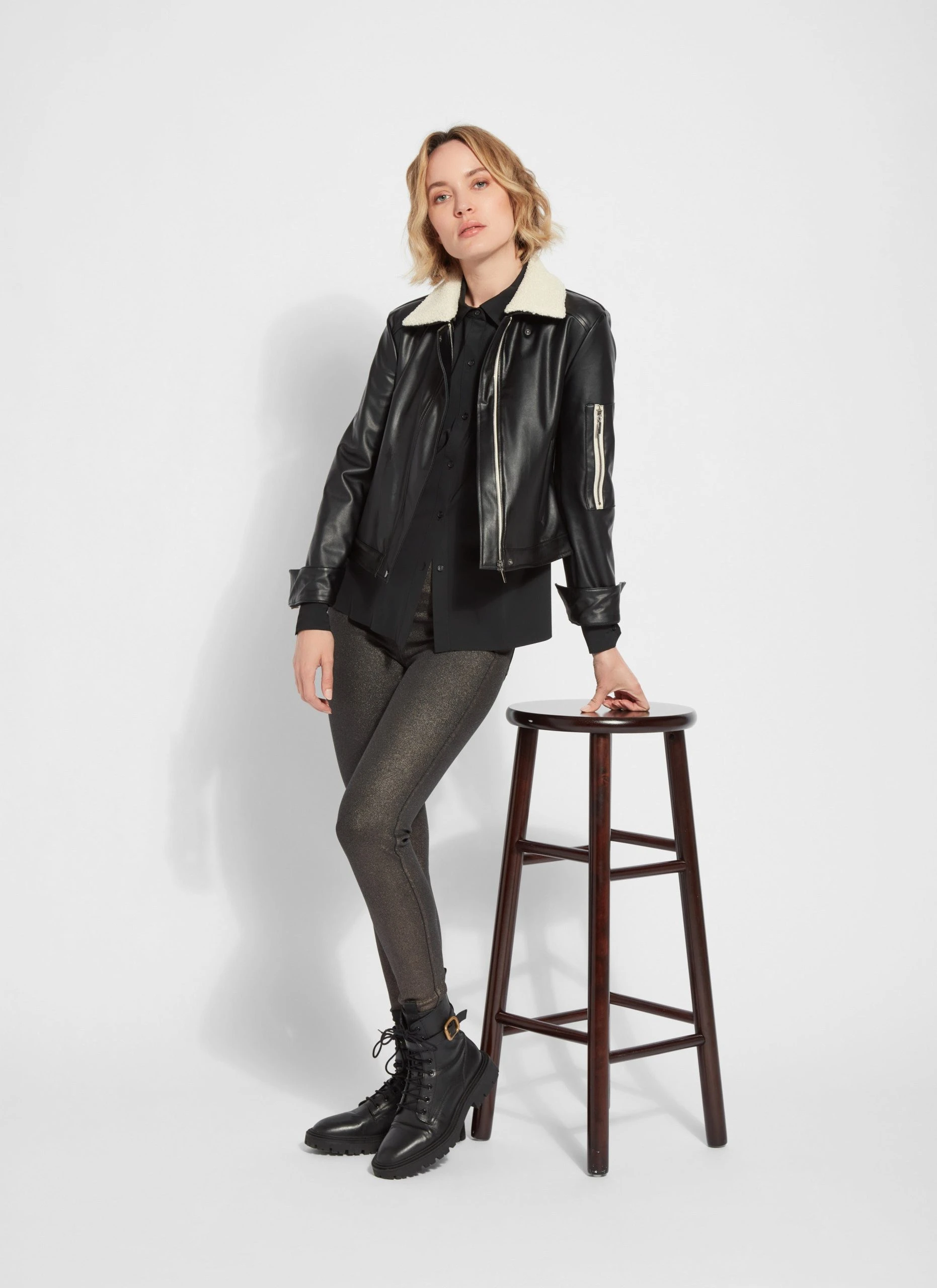 Lysse Metallic Coated Toothpick Denim (28.5" Inseam) - Image 4