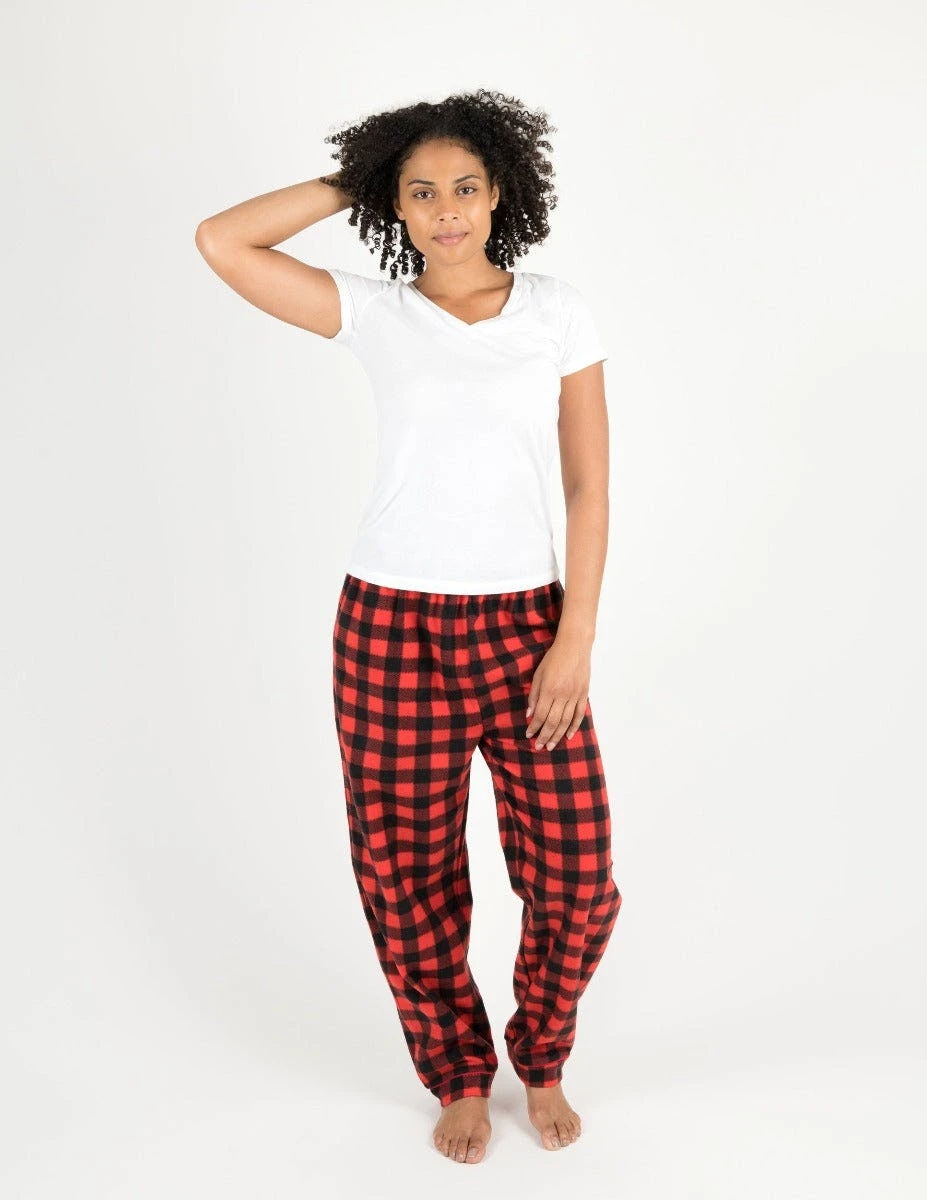 Leveret Womens Plaid Fleece Pants