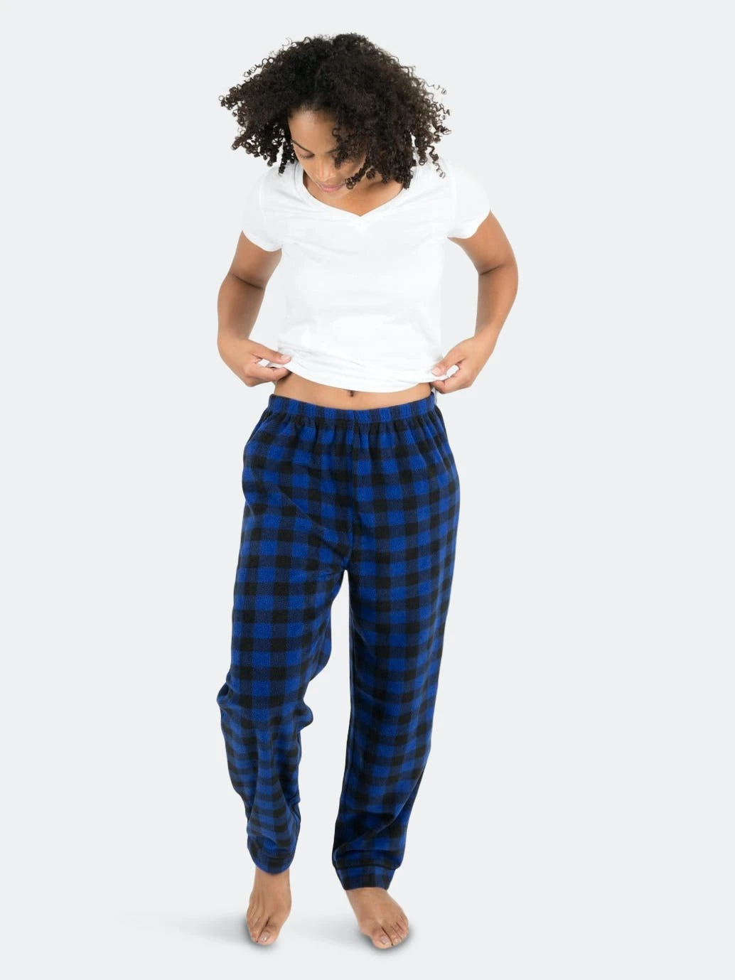 Leveret Womens Plaid Fleece Pants - Image 5
