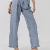 Grey Lab Pleat Tuck Straight Leg Jean