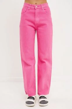 Grey Lab Color Full Length Wide Leg Jean