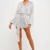 Endless Rose Sequins Wrapped Romper With Belt