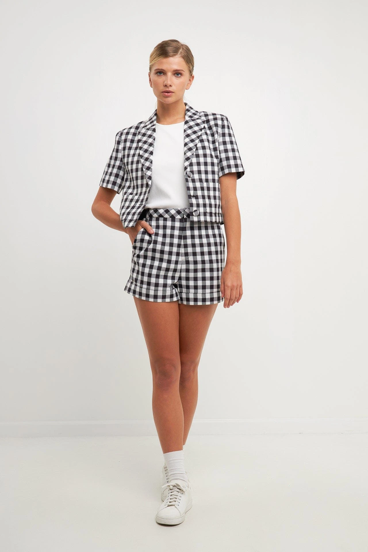 English Factory High-Waisted Gingham Shorts - Image 2