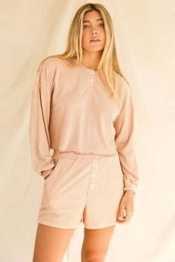 Dippin Daisy's Cozy Comfy Shorts - Ivory Waffle