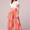 B.O.G. Collective Indio Orange Stripe Wide Leg Pants