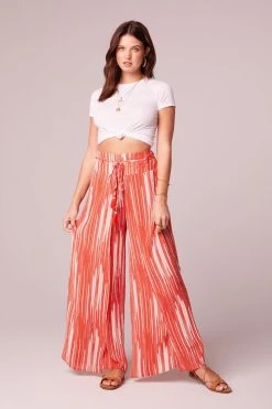 B.O.G. Collective Indio Orange Stripe Wide Leg Pants