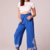 B.O.G. Collective Marta Royal Blue Embroidered Pants