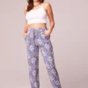 B.O.G. Collective Yazmin Blue Paisley Pattern Pants