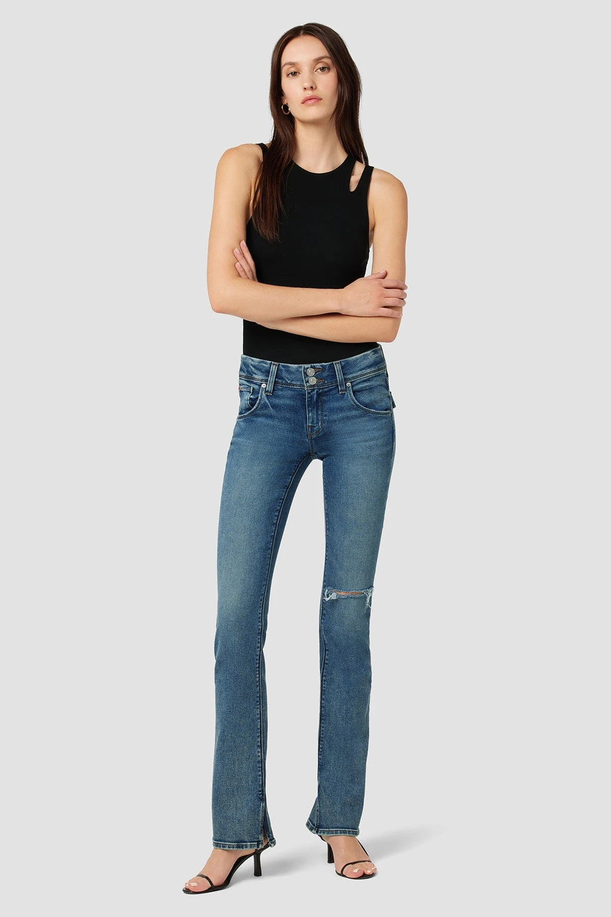 Hudson Jeans Beth Mid-Rise Baby Bootcut Jean With Slit Hem - Image 7