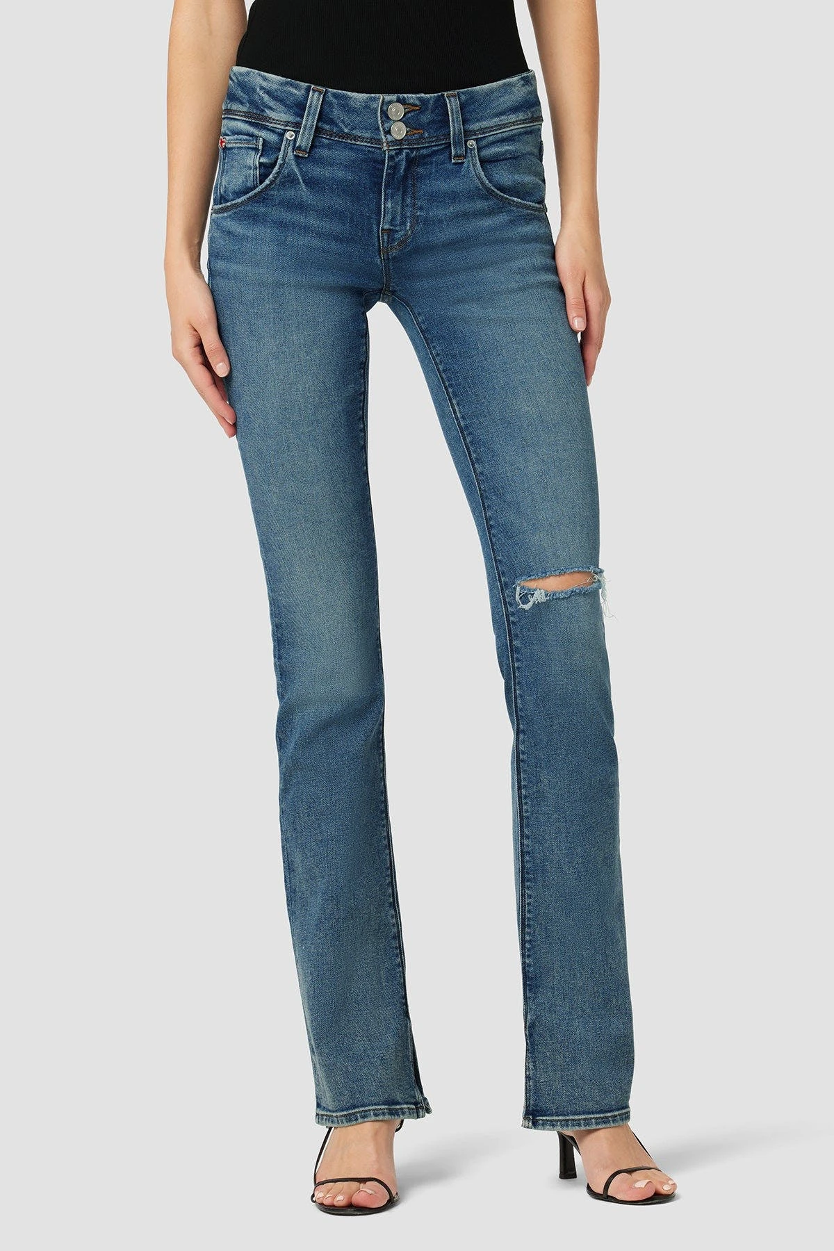 Hudson Jeans Beth Mid-Rise Baby Bootcut Jean With Slit Hem - Image 2