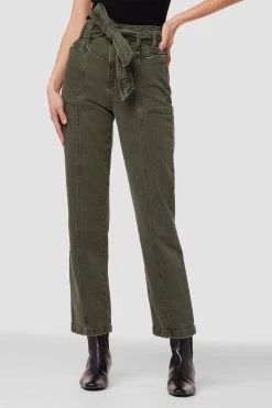 Hudson Jeans Utility Straight Ankle Jean With Belt - Rifle Green
