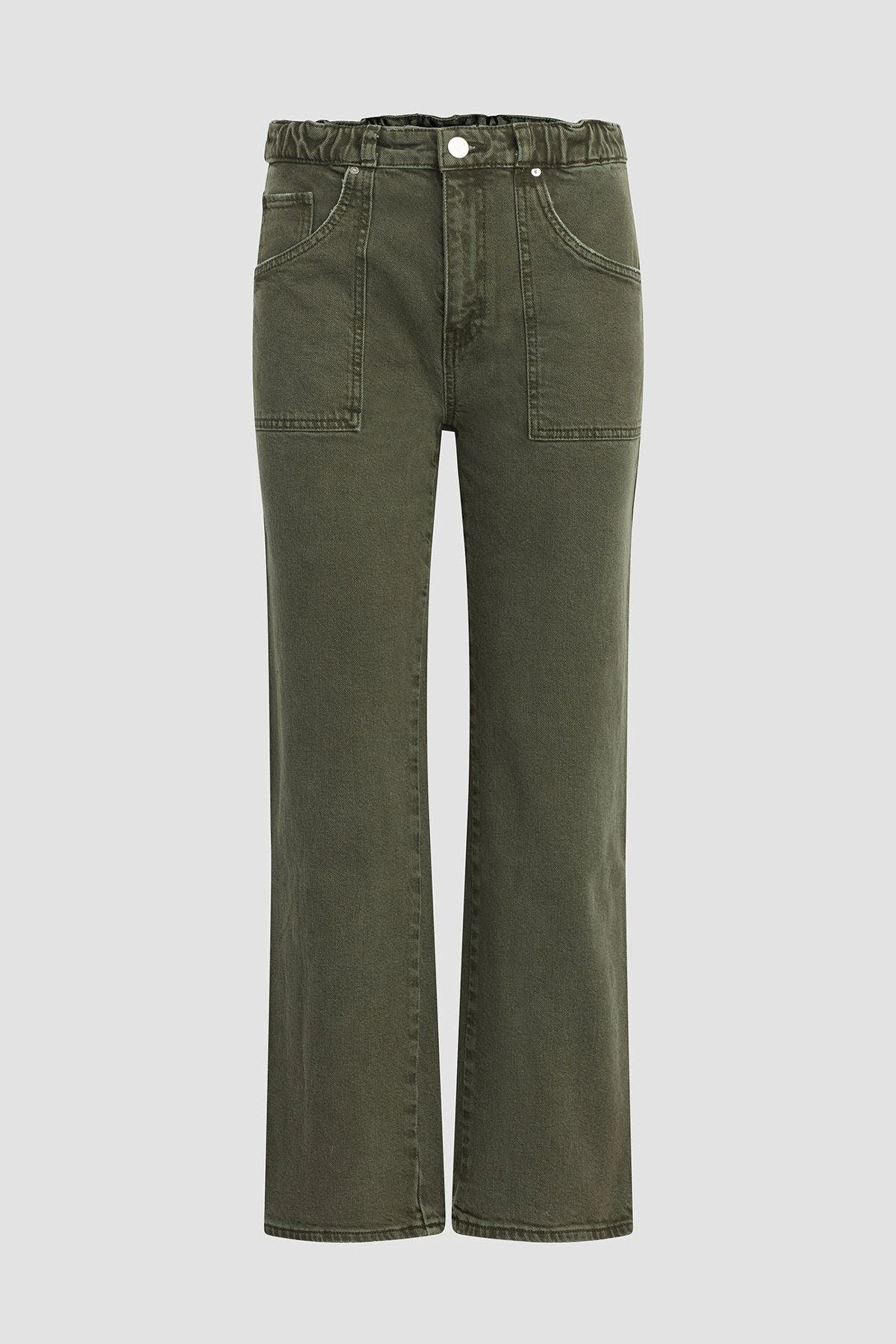 Hudson Jeans Remi High-Rise Straight Ankle Jean With Elastic Waist Band - Rifle Green - Image 8