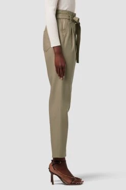 Hudson Jeans Remi High-Rise Paper Bag Vegan Leather Ankle Pant