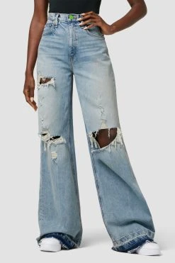 Hudson Jeans Zoe High-Rise Wide Leg Jeans - London Fog