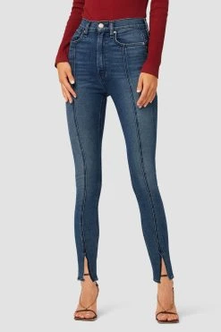 Hudson Jeans Centerfold Extreme High-Rise Super Skinny Ankle Jean - Slit