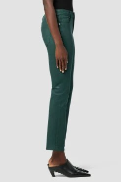 Hudson Jeans Nico Mid-Rise Straight Leg Ankle Jean - Coated Forest Walk