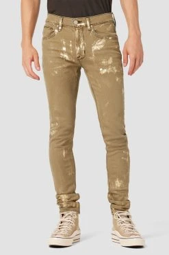 Hudson Jeans Zack Skinny Zip Fly Jean - Bronze Foil