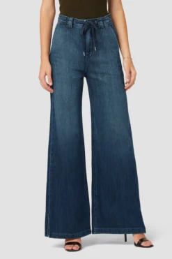 Hudson Jeans Drawstring Wide Leg Trouser With Slit