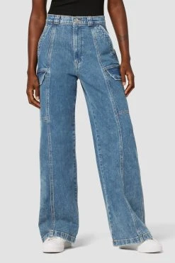 Hudson Jeans Igh Rise Wide Leg Cargo Pant - Lighthouse