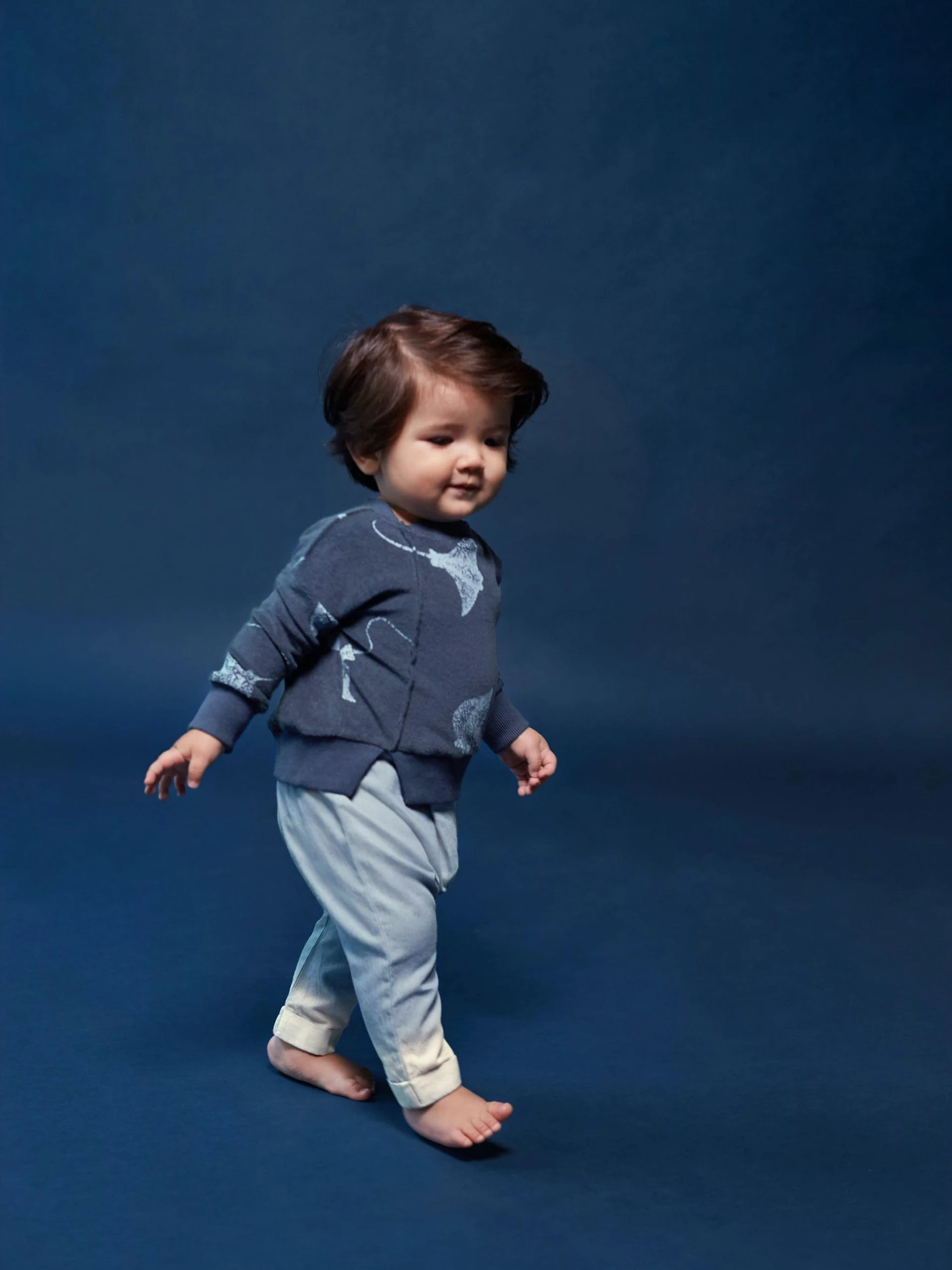 OMAMImini Denim Baby Joggers With Front Pleat - Image 3
