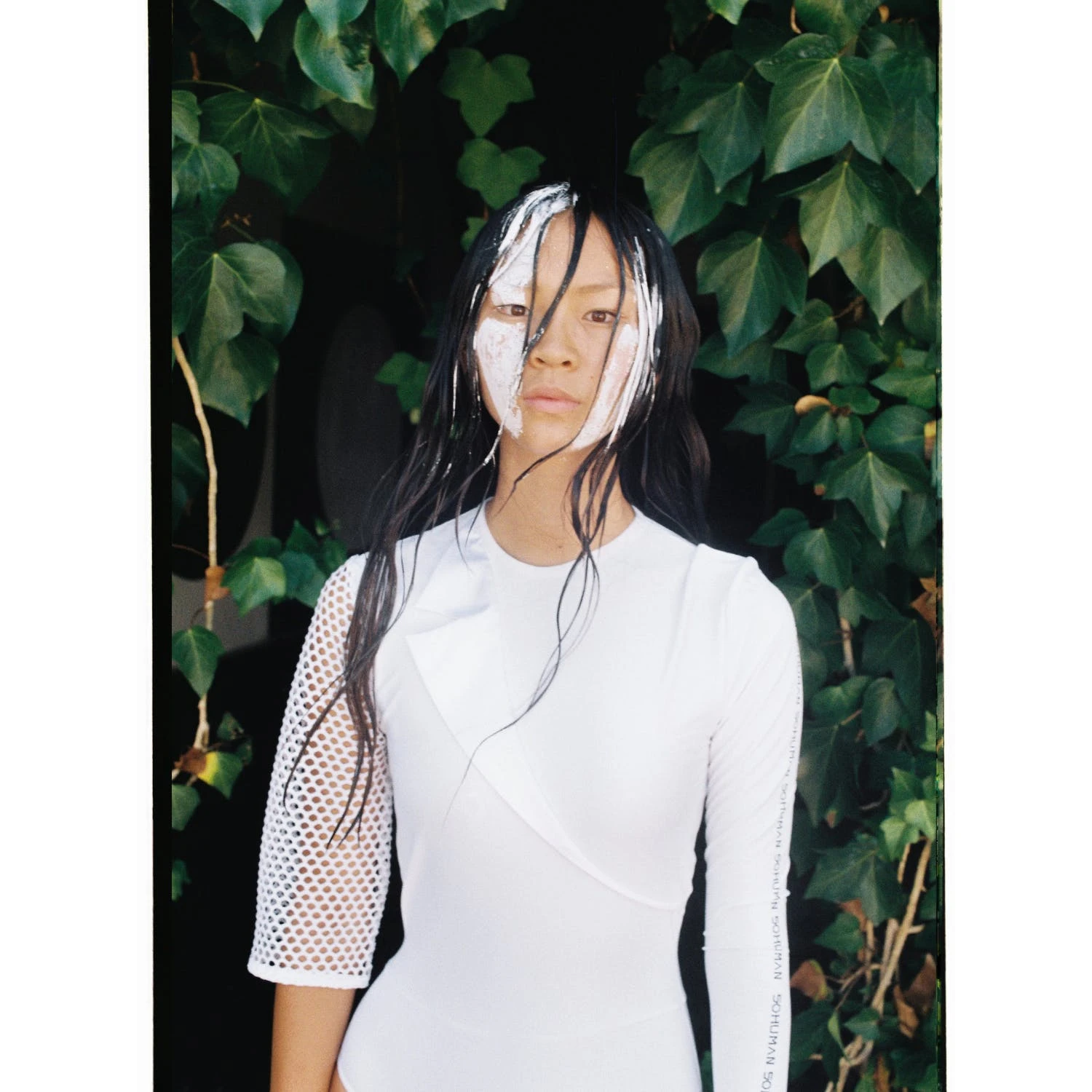 SOHUMAN Amayah White Jumpsuit With Detailed Fabric - Image 3