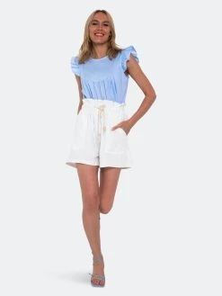 SOHUMAN Rayna White Shorts