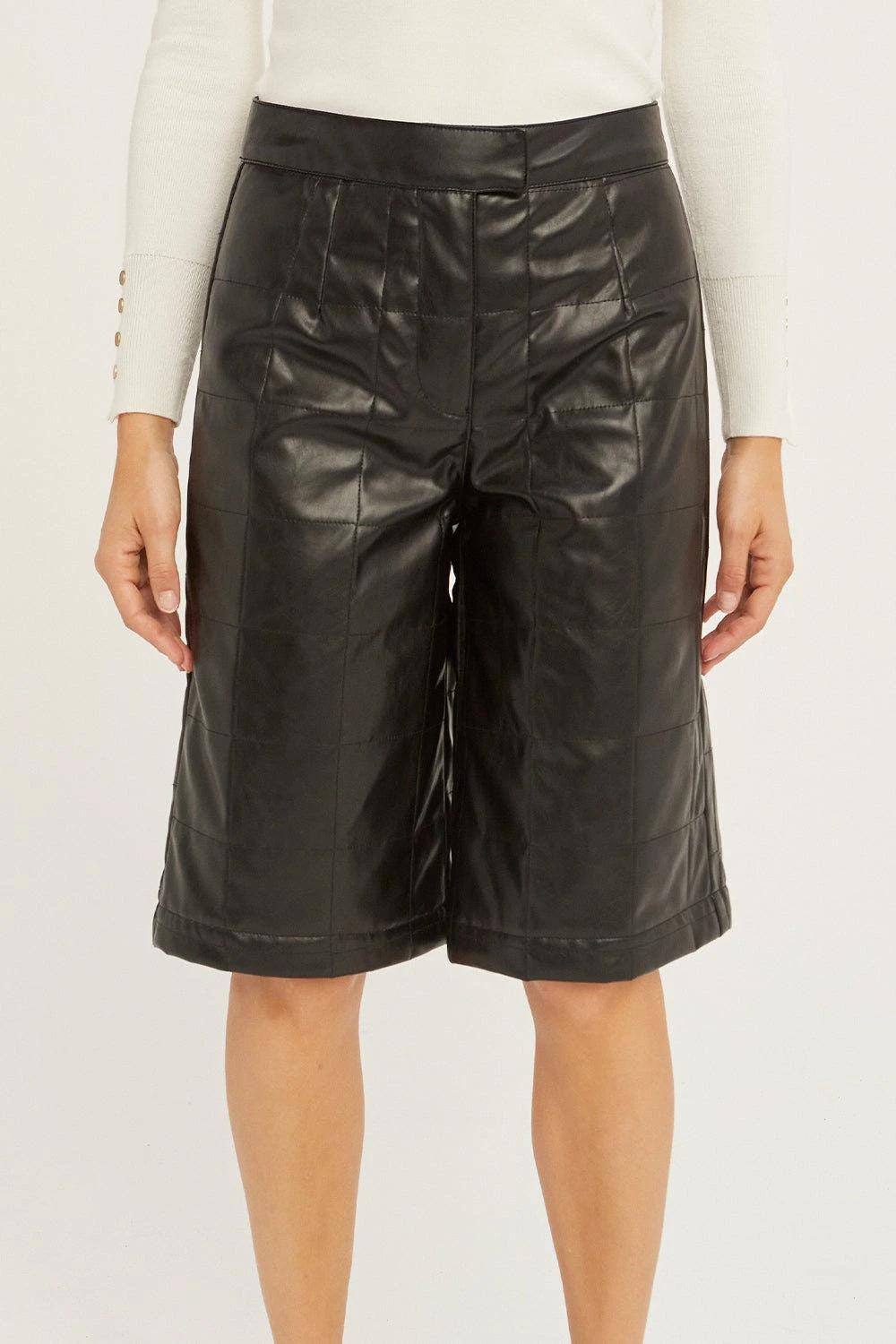 Crescent Amanda Vegan Leather Bermuda Shorts - Image 3