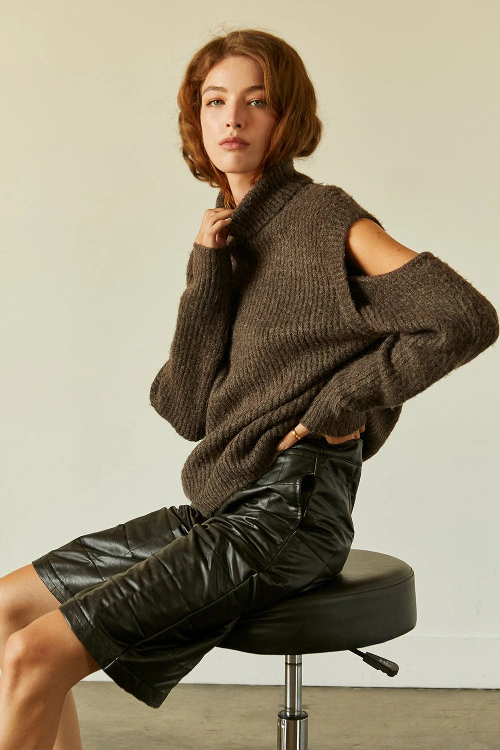 Crescent Amanda Vegan Leather Bermuda Shorts - Image 2