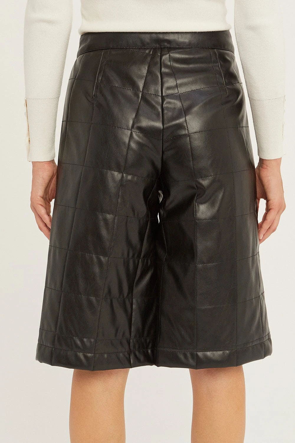 Crescent Amanda Vegan Leather Bermuda Shorts - Image 4