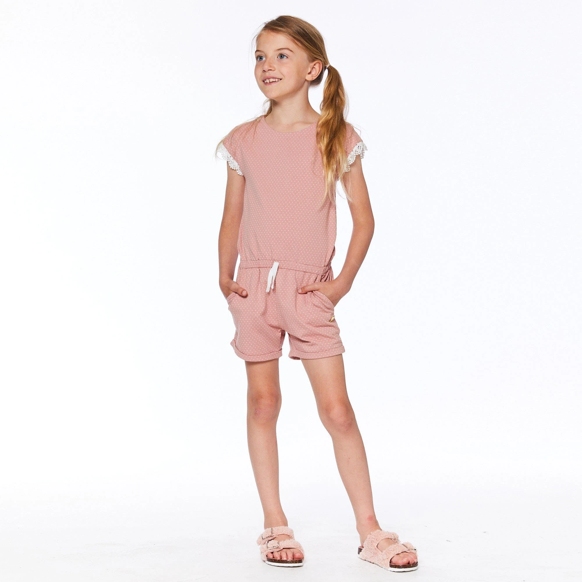 Deux Par Deux Inted Jumpsuit With Lace