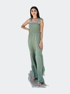 Anna-Kaci Tie Shoulder Tiered Jumpsuit