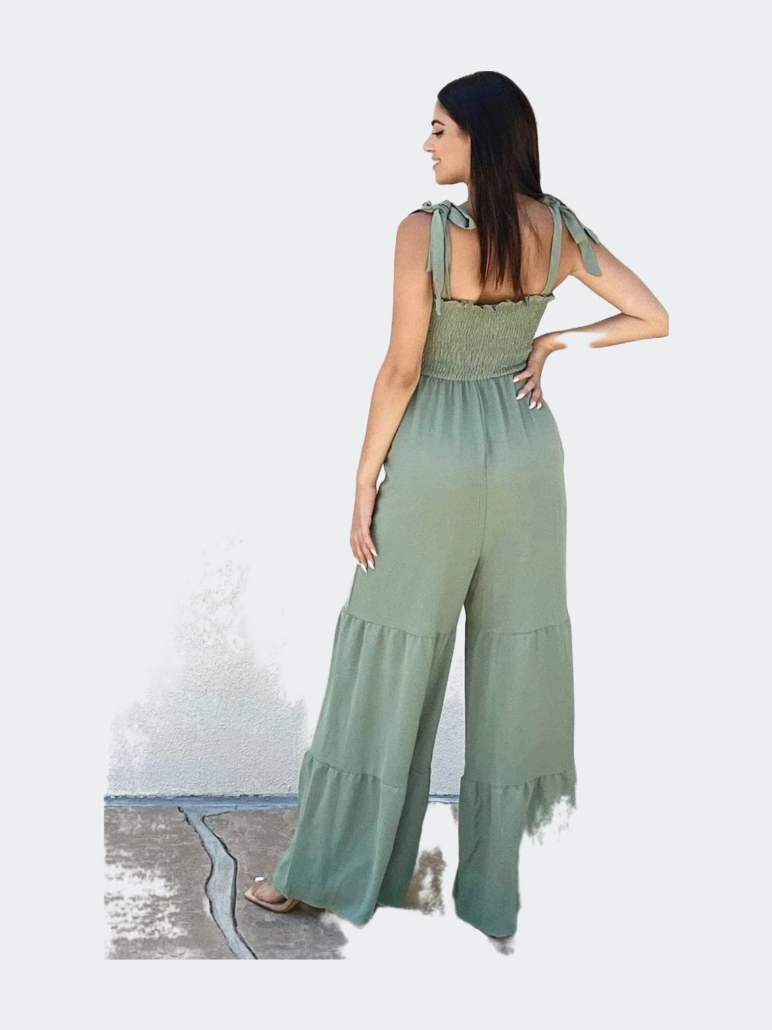 Anna-Kaci Tie Shoulder Tiered Jumpsuit - Image 4