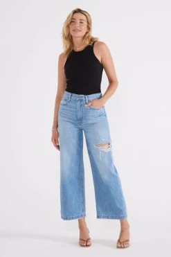 ETICA Devon Wide Leg Crop Jeans - Desert Breeze