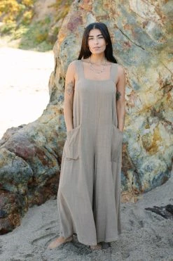 Rachel Pally Linen Lyla Jumpsuit - Hazelnut