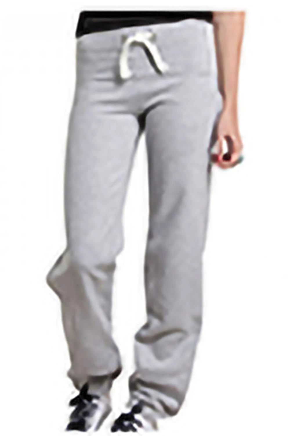 Awdis Girlie Ladies Cuffed Jogging Bottoms / Sweatpants (Heather Grey) - Image 2