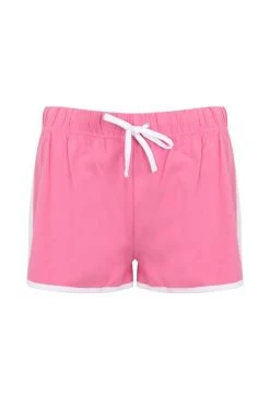 SKINNI FIT Womens/Ladies Retro Training/Fitness Sports Shorts (Bright Pink/ White)