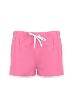 SKINNI FIT Womens/Ladies Retro Shorts (Bright Pink/White)