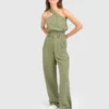 Belle & Bloom State Of Play Wide Leg Pant - Army Green