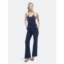 Lezat Lindsey Halter Jumpsuit Jumpsuits & Rompers Navy