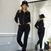 Lezat Restore Soft Terry Jumpsuit - Black Jumpsuits & Rompers