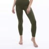 Lezat Rib 7/8 High Waisted Legging Pants Heather Forest Green